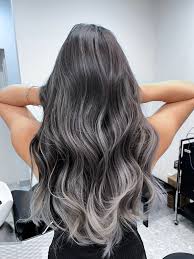 A client with beautifully blended balayage hair